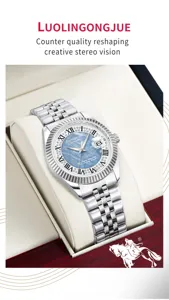 Men automatic mechanical watch stainless steel waterproof fluted bezel luxury dress wristwatch