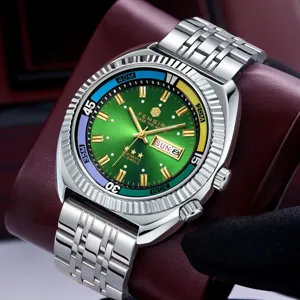 Herren Automatische Mechanische Uhr Edelstahl Wasserdicht Leuchtend Armbanduhr