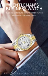 Luxury automatic mechanical watch for men with two tone jubilee bracelet and fluted bezel.