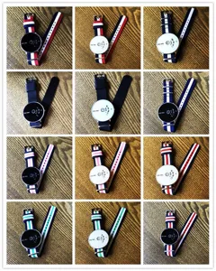 Montre à quartz créative minimaliste avec bracelet en nylon coloré pour hommes et femmes