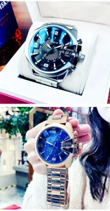 Oversized Dial Quartz Watch for Men Luxury Business Stainless Steel Fashion Wristwatch