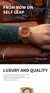 Men vintage engraved quartz watch business stainless steel waterproof luminous wristwatch detail