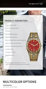 Men's vintage engraved quartz watch with steel strap, 42mm dial, waterproof and luminous.