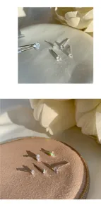 Squisiti orecchini a lobo in argento S925 con zirconi scintillanti, gioielli minimalisti.