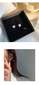 Orecchini a lobo cuore scintillante argento 925 5mm gioiello zircone minimalista donna