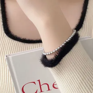 Bracelet de perles en argent S925 minimaliste bijoux de poignet élégants femme