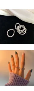 S925 Silber glitzernde stapelbare minimalistische Ringe für Damen elegante Modeschmuck.