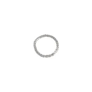 Einfacher S925 Silber glitzernder Ring mit italienischer Textur für Damen im Alltag.