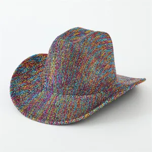 Retro Pailletten Cowboyhut Glitzer Breite Krempe Jazz Fedora Hut Sonnenschutz Performance Outdoor Reisen Für Damen Herren