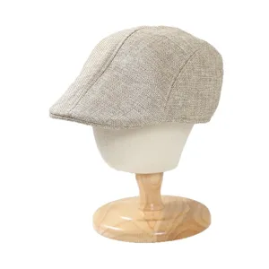 Berretto piatto retrò e traspirante in kaki chiaro, cappello da sole perfetto per la primavera.