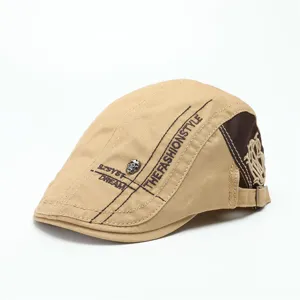 Unisex Polyester Schiebermütze Gestickte Buchstaben Totenkopf Punk Barett Sonnenschutz Winddicht Kurze Krempe Outdoor Lässige Mütze