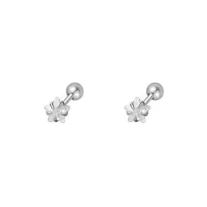 S999 Sterlingsilber Zirkon Stern Schraub OHRRINGE für Damen süßer eleganter Schmuck neuer Hauptansicht