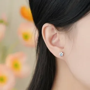Sterling Silber Katzenpfote Zirkon Ohrringe Süß Koreanisch Stil Ohrschmuck Hauptbild