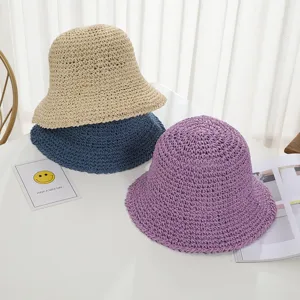 Cappello da pescatore in paglia intrecciata, cappello estivo stile giapponese traspirante.
