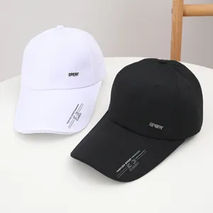 Classic couple baseball cap with extended brim, breathable and stylish sun protection hat.