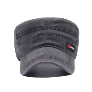 Cappello piatto uomo lavato invecchiato casual cappello militare esterno grigio sole