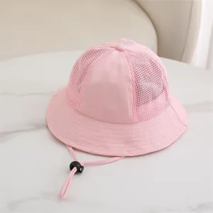 Rosa Baby Sonnenschutz Fischerhut mit atmungsaktivem Mesh und verstellbarem Kordelzug Sommer.