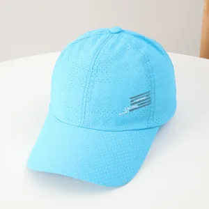 Hellblaue schnelltrocknende Baseballkappe, atmungsaktiver Sommersenhut fuer Outdoor Sport.