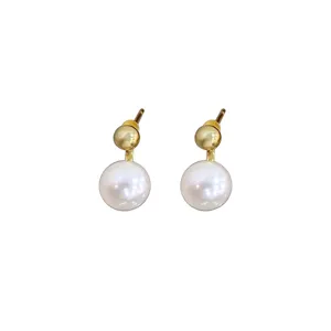Elegante S925 Silber Perlen Ohrstecker für Damen französische romantische Mode Schmuck