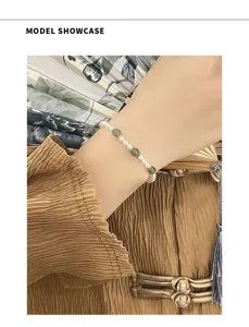 Elegante S925 zilveren Hetian jade parel armband, fijn minimalistisch sieraad voor vrouwen.