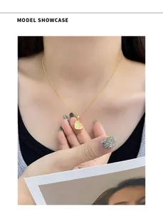 S925 Sterling Silber Herz Schmetterling Anhänger Halskette elegante Kette Damen Geschenk