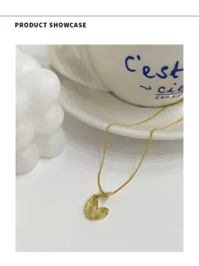 Goldene S925 Sterling Silber Herz Anhänger Halskette elegante Mode Schlüsselbeinkette