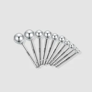 Minimalistische 999 Feinsilber Kugel Ohrstecker Einfache Kleine Runde Perle Ohrringe Für Damen Herren Hypoallergener Ohrschmuck