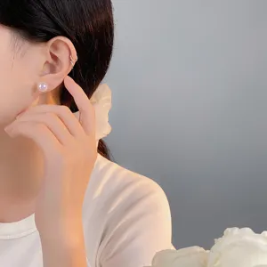 S925 Sterling Silber Irideszente Meerjungfrau Perle Ohrringe Minimalistisch Schmuck.