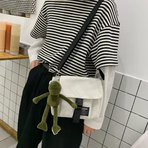 Bolso Bandolera de Lona Harajuku Bolso Crossbody Casual Estilo Japonés para Estudiantes
