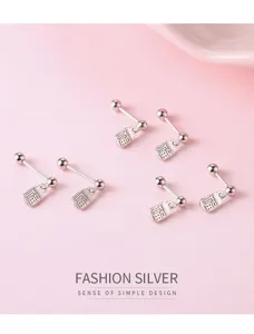 S925 Sterling Silber chinesische Fu Schriftzeichen Ohrstecker, elegante ethnische Schmuck.
