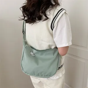 Green waffle fabric dumpling crossbody bag for women, casual trendy shoulder bag daily use.