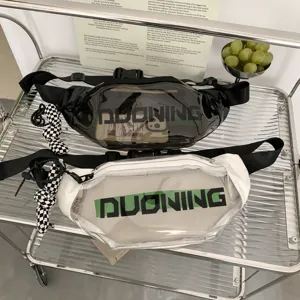 Διαφανής Τσάντα Μέσης PVC Για Γυναίκες Άνδρες Μόδα Casual Στήθους Crossbody Αδιάβροχη Streetwear Τσάντα Ζώνης