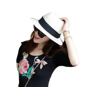 Sombrero de sol verano paja fedora ala ancha mujer hombre moda viaje playa elegante