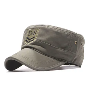 Heren militaire platte pet leger groen katoen outdoor casual honkbal kadet hoed