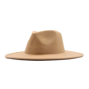 Retro Baumwolle Polyester Breite Krempe Fedora Hut Westlicher Stil Flache Krempe Jazz Kappe Für Herren Damen Alle Jahreszeiten Outdoor Sonnenschutz Zubehör