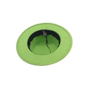 Klassischer grüner Wollfilz Fedora Hut für Damen und Herren, retro britischer Jazz-Stil.