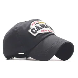 Black baseball cap for men and women, casual outdoor sports sun hat with embroidery patch.