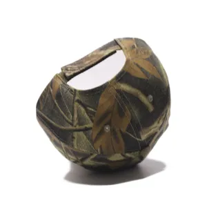 Detailed view of the tactical camouflage baseball cap, showing texture and adjustable strap.