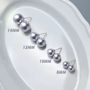 Boucles d'Oreilles Clous en Argent Sterling 925 Perle Lavande Français Élégant Luxe Léger Rond Bijoux Cadeau Pour Femmes