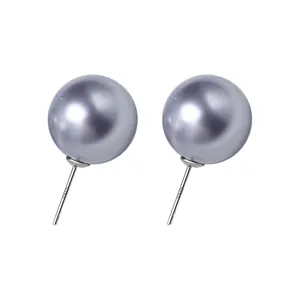 Belles boucles d'oreilles perles lavande élégantes avec tiges en argent 925 pour femmes.