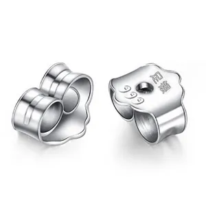 999er Sterlingsilber Ohrringrueckseiten sichere Schmetterling Ohrstoepsel Schmuckersatz 2Stk