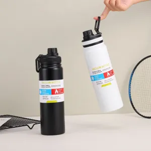 Bouteille d'eau isotherme en acier inoxydable de grande capacite sport voyage portable