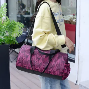 Women gym duffel bag shoulder sports training bag waterproof travel bag for fitness workout.