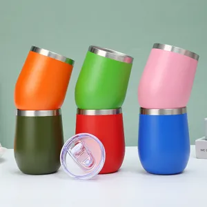 Tazza da vino in acciaio inox 12oz tazza uovo isolata tazza sottovuoto colorata uso quotidiano