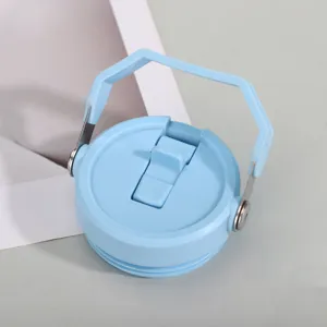 Couvercle de tasses isothermes en acier inoxydable de rechange avec poignée pliante.