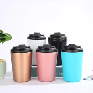 Stainless Steel Vacuum Insulated Coffee Tumbler Car Water Bottle Leakproof Double Wall Metal Travel Mug With Lid