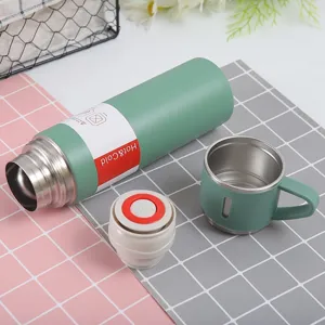 Edelstahl Vakuum isolierte Trinkflasche Thermoskanne mit drei Deckeln Design Hauptbild