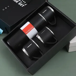 Edelstahl Thermosbecher Geschenkset mit Kaffeetasse fuer Geschaeftsreisen Buerogebrauch.