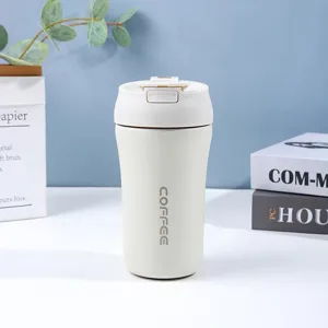 Gobelet isotherme en acier inoxydable avec couvercle, tasse de voyage anti-fuite.
