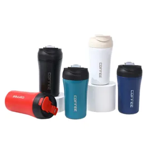 Mug a cafe isole en acier inoxydable, tasse de voyage sous vide a double paroi et couvercle.